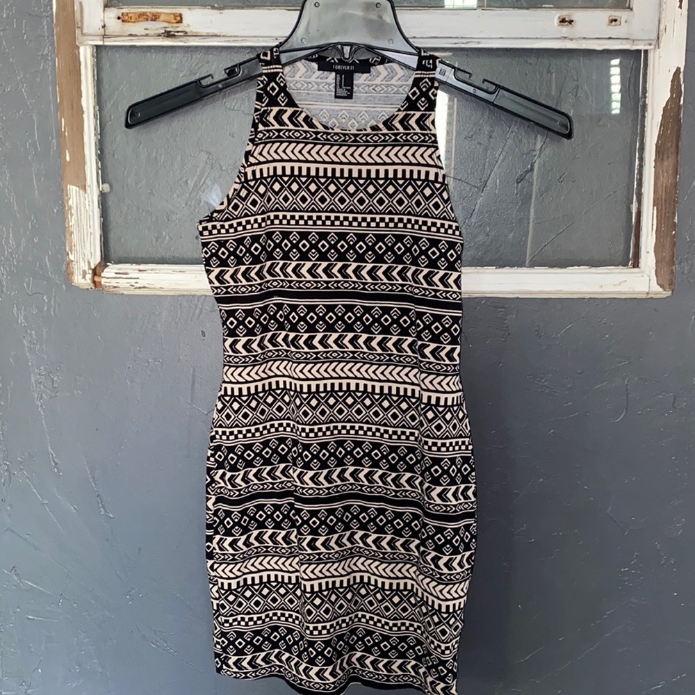 Forever 21 racer back tribal print bodycon dress